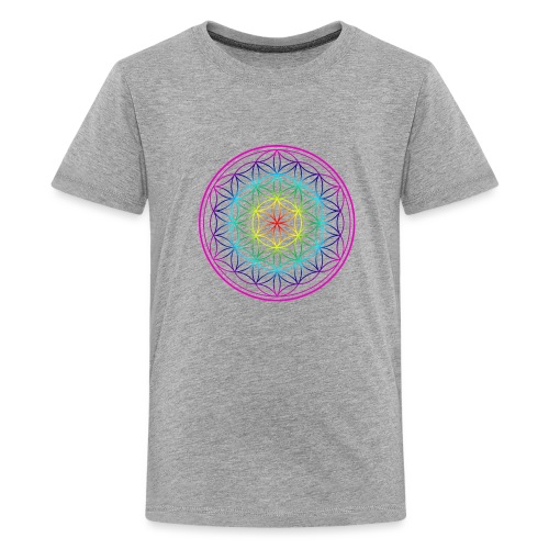 Blume des Lebens - Regenbogen - Teenager Premium T-Shirt