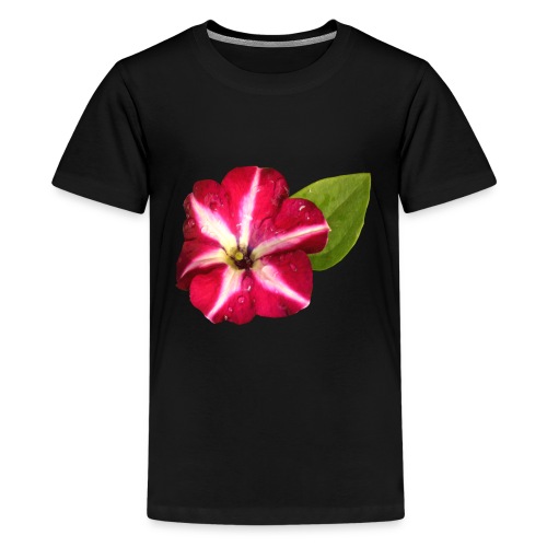 Petunie rot weiß Blume - Teenager Premium T-Shirt