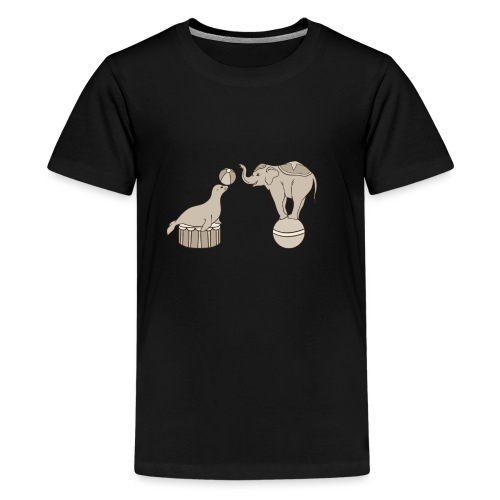 Circus elephant and seal - Teenage Premium T-Shirt