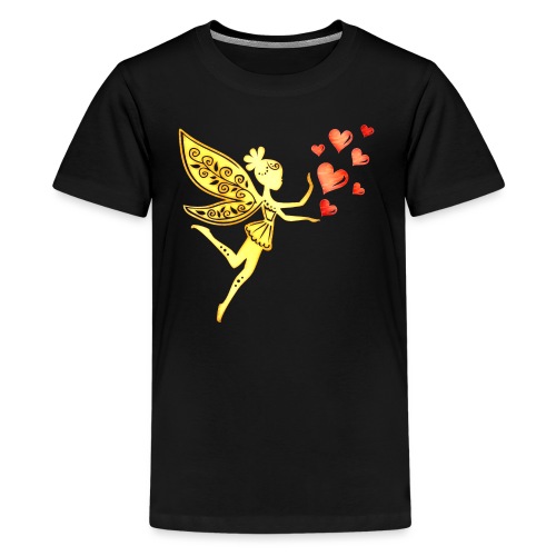 Fee Elfe Herzen Valentinstag Geschenkidee Liebe - Teenager Premium T-Shirt
