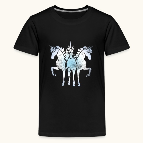 Jednorożec trojka metal grunge zabawny pomysł na prezent - Koszulka młodzieżowa Premium