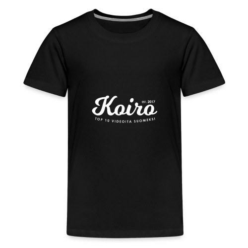 Koiro - Valkoinen Teksti - Teinien premium t-paita