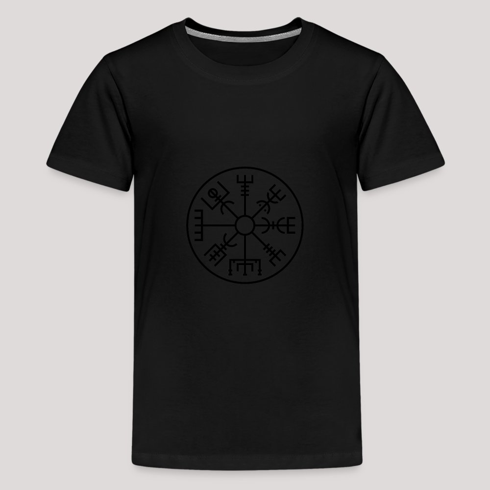 Vegvisir Kreis - Teenager Premium T-Shirt Schwarz