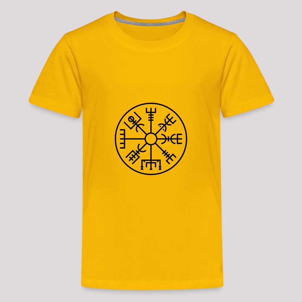 Vegvisir Kreis - Teenager Premium T-Shirt Sonnengelb