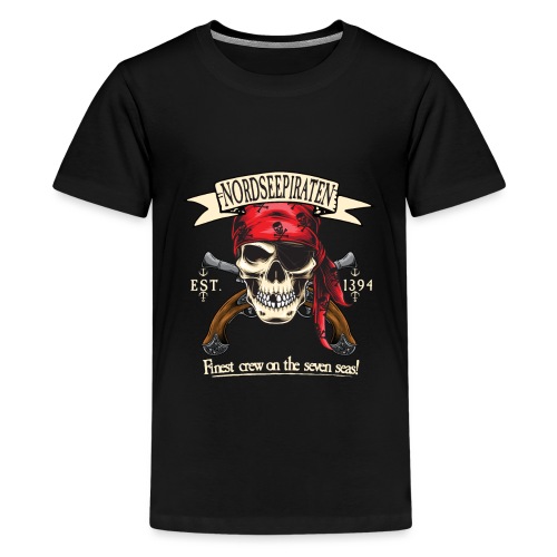 Nordseepiraten Piratenschädel Totenkopf Geschenke - Teenager Premium T-Shirt