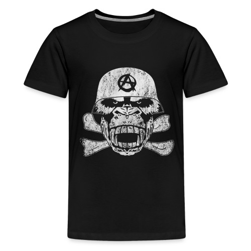 Gorilla-Skull Stahlhelm Anarchie - Teenager Premium T-Shirt