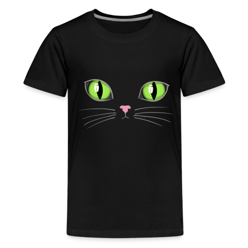 Yeux verts de chat - T-shirt Premium Ado