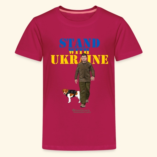 Ukraine Zelensky Patron Stand with Ukraine - Teenager Premium T-Shirt