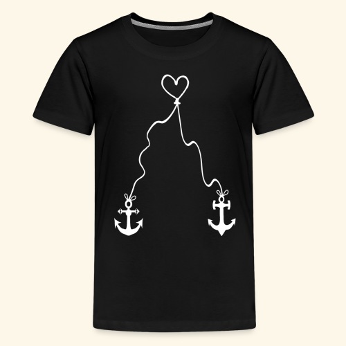 Anker mit Herz am Seil - unendliche Liebe - Teenager Premium T-Shirt