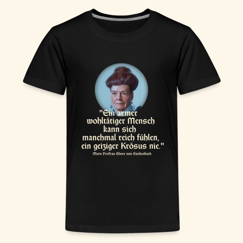 Sprüche T-Shirt Design Zitat über Geiz - Teenager Premium T-Shirt