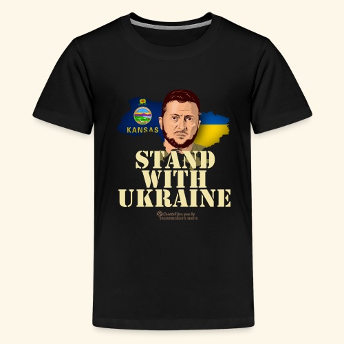 Ukraine Unterstützer Merch Kansas Selenskyj - Teenager Premium T-Shirt