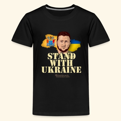 Ukraine New Jersey Fahnen Selenskyj - Teenager Premium T-Shirt