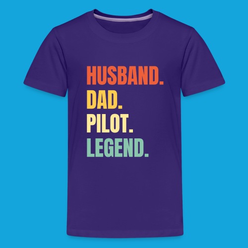 Husband Dad Pilot Legend - Teenager Premium T-Shirt