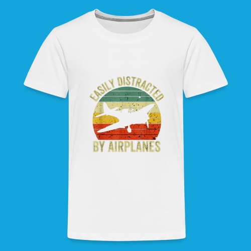 Easily Distracted by Airplanes - Teenager Premium T-Shirt