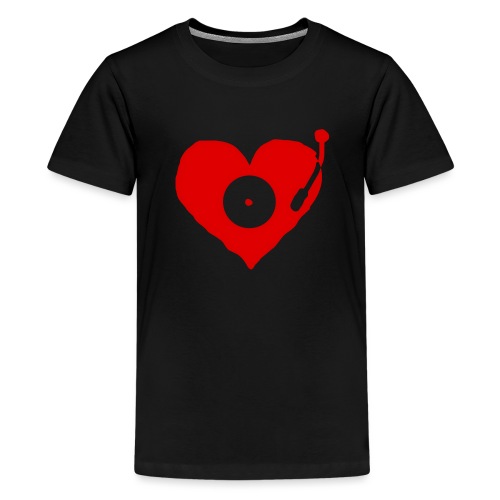 Plattenspieler-Herz von Liebe meines Labels - Teenager Premium T-Shirt