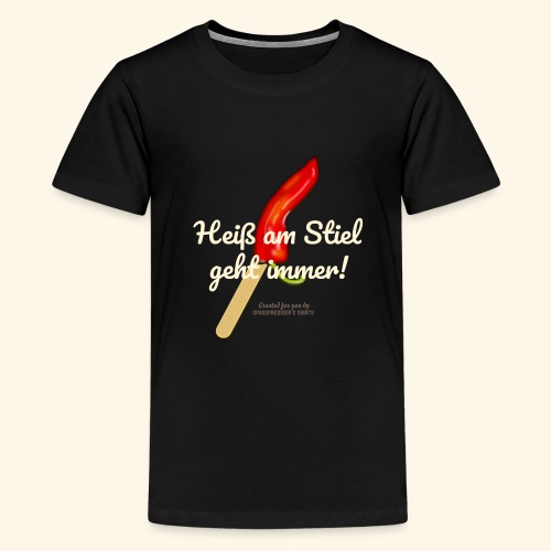 Chili T Shirt Design Chilischote Heiß am Stiel - Teenager Premium T-Shirt