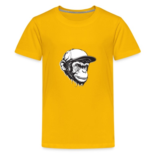 Singe détaillé avec casquette de baseball - T-shirt Premium Ado