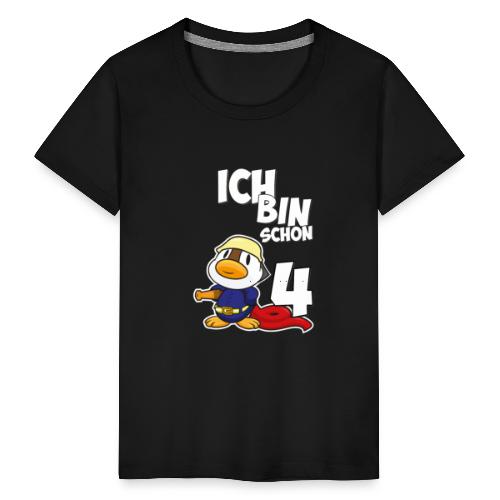 Stolze Feuerwehr Ente 4. Geburtstag Jungen Mädchen - Teenager Premium T-Shirt
