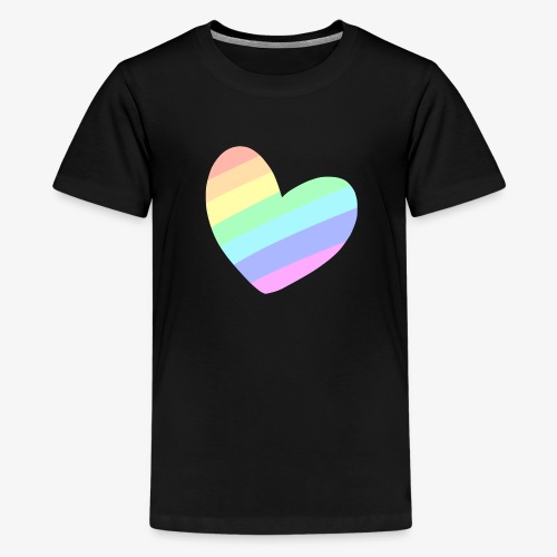 Pastal Rainbow Heart - Teenager Premium T-shirt