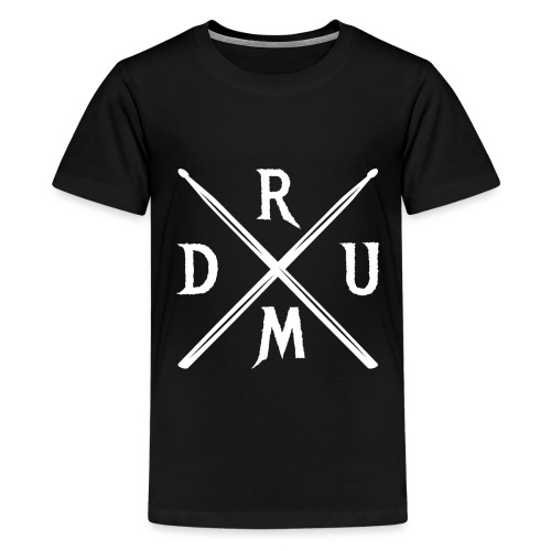 DRUM gekreuzte Drumsticks coole Schlagzeuger - Teenager Premium T-Shirt