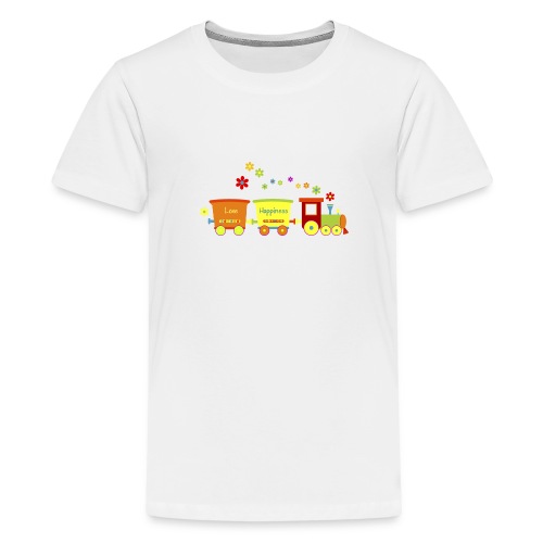 Eisenbahn Kinderspielzeug Zug Frühlingsblumen bunt - Teenage Premium T-Shirt