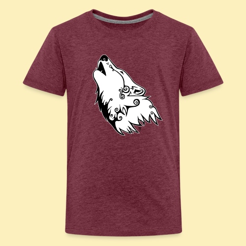 Le Loup de Neved (version contour blanc) - T-shirt Premium Ado