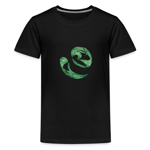 Epätasainen pari vihreitä kaksosia tuulessa 7761alg - Teinien premium t-paita