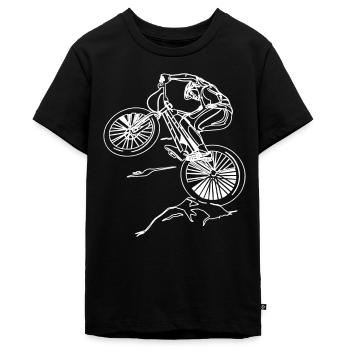 Freeride Trial Bike Cycling - Teenager Premium Organic T-Shirt - black - Front - AI Model Teenager Male light (155cm)