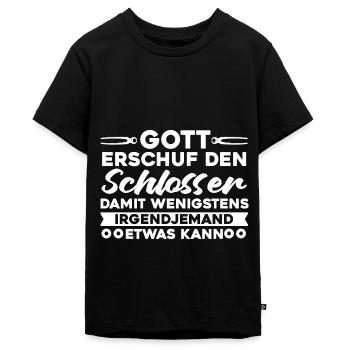 Schmied Schlosser Metallbauer Eisen - Teenager Premium Bio T-Shirt - Schwarz - Vorne - AI Model Teenager Male light (155cm)