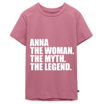 Woman Myth Legend Name Anna - Teenager Premium Organic T-Shirt - mauve - Front - AI Model Teenager Male light (155cm)