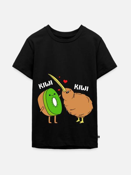 kiwi-vogel Kiwi Vogel - Teenager Premium Bio T-Shirt - Schwarz