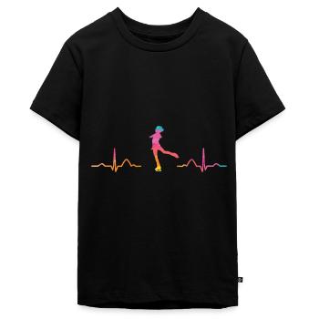 Eiskunstläufer Schlittschuhlaufen Eiskunstlauf - Teenager Premium Bio T-Shirt - Schwarz - Vorne - AI Model Teenager Male light (155cm)