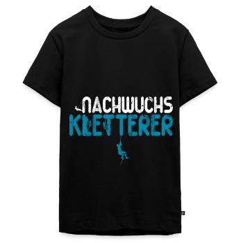 Nachwuchs Kletterer Klettern Baby Jungen Kinder - Teenager Premium Bio T-Shirt - Schwarz - Vorne - AI Model Teenager Male light (155cm)