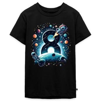 Astronaut 8. Geburtstag Weltraum Jungen 8 Jahre - Teenager Premium Bio T-Shirt - Schwarz - Vorne - AI Model Teenager Male light (155cm)