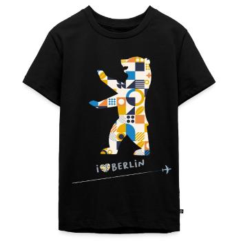 Berliner Bär Berlin - Teenager Premium Bio T-Shirt - Schwarz - Vorne - AI Model Teenager Male light (155cm)