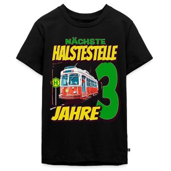 Ich Bin 3 Straßenbahnen - Straßenbahn - Teenager Premium Bio T-Shirt - Schwarz - Vorne - AI Model Teenager Male light (155cm)