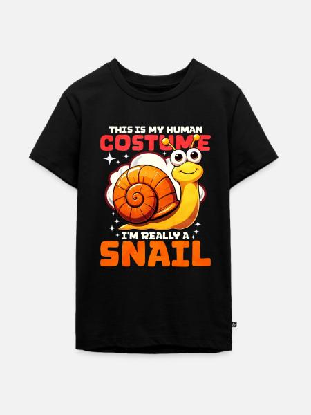 Schnecke - Teenager Premium Bio T-Shirt - Schwarz