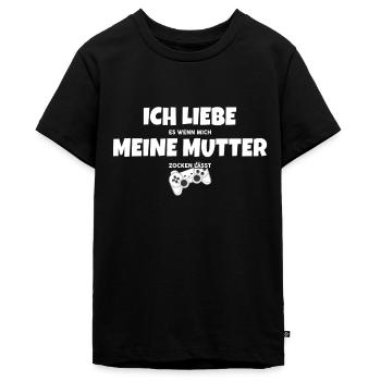 Zocken Spruch - Teenager Premium Bio T-Shirt - Schwarz - Vorne - AI Model Teenager Male light (155cm)