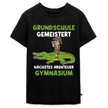 Grundschulabschluss Gymnasium Einschulung 5 Klasse - Teenager Premium Bio T-Shirt - Schwarz - Vorne - AI Model Teenager Male light (155cm)