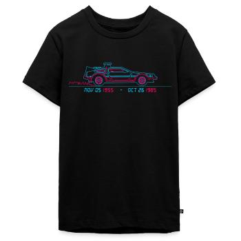 Zurück In Die Zukunft Digital Delorean - Teenager Premium Bio T-Shirt - Schwarz - Vorne - AI Model Teenager Male light (155cm)