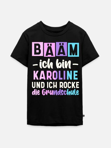 Name Karoline Geschenk Grundschule - Teenager Premium Bio T-Shirt - Schwarz