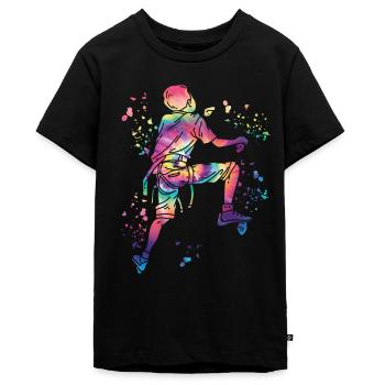 Bloc Colorsplash Bloc de bloc - T-shirt Premium bio Ado - noir - Devant - AI Model Teenager Male light (155cm)