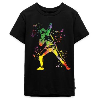 Shot Putter Colorsplash Shot Put - Teenager Premium Organic T-Shirt - black - Front - AI Model Teenager Male light (155cm)