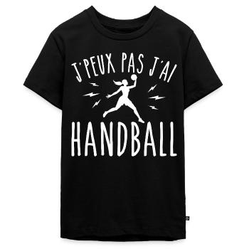 je peux pas j ai handball humour sport - T-shirt Premium bio Ado - noir - Devant - AI Model Teenager Male light (155cm)