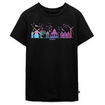 Nord Horizon Coloré Paysage urbain Nord - T-shirt Premium bio Ado - noir - Devant - AI Model Teenager Male light (155cm)