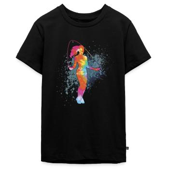 Fitness Roping - Seilspringen Für Frauen - Teenager Premium Bio T-Shirt - Schwarz - Vorne - AI Model Teenager Male light (155cm)