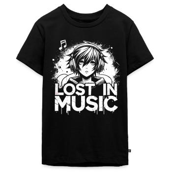 Art de l’anime et esthétique gothique pour la mode alternative - T-shirt Premium bio Ado - noir - Devant - AI Model Teenager Male light (155cm)