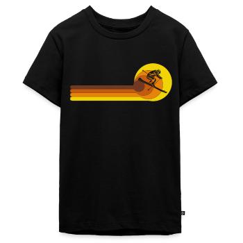 Skiing Ski Vintage Skiing Skiing Skis - Teenager Premium Organic T-Shirt - black - Front - AI Model Teenager Male light (155cm)