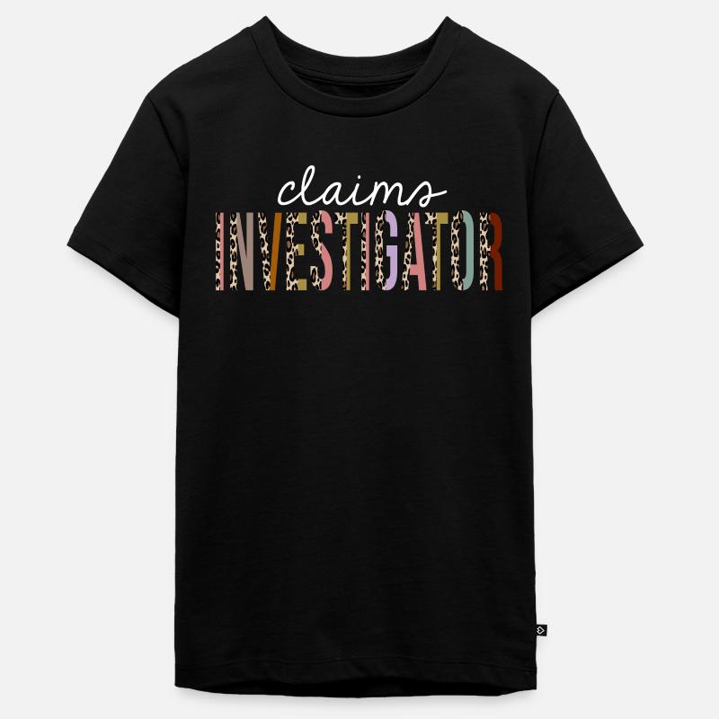 Cadeau drôle d'enquêteur de réclamations d'impression de léopard - T-shirt Premium bio Ado - noir