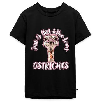 Strauß Emu Geschenk - Teenager Premium Bio T-Shirt - Schwarz - Vorne - AI Model Teenager Male light (155cm)